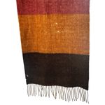 Vintage Cashmere Angora Wool Chunky Fringe Scarf Chocolate Brown Photo 9