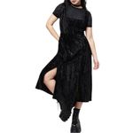 Disturbia Maggie Tie Front Apron Midi Dress in Black size 6 Floral Velour NWT Photo 2