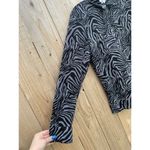 ANNA and FRANK Shirt Women Black grey animal Print‎ Button Up Long Sleeve large Photo 2