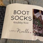 Simply Noelle  Boot Socks Knubby Knit blue gray NEW Photo 2