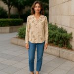 Jacqueline Ferrar Floral Collared Long Sleeve Silk Button Up Blouse Size 6 NWT Photo 10