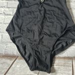 Tropical Escape Sears  One Piece Plunge Black White Swimsuit size 10 NEW women’s Photo 13