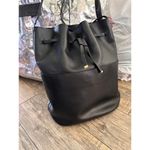 Cuyana  Women's Black Leather Adjustable Shoulder Strap Bucket Bag Photo 5