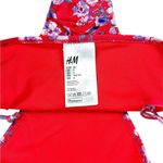 H&M Red Floral Swim Bikini Bottoms Side Tie Size 6 Photo 2