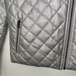 J. Society Quilted Silver Bomber Moto Jacket size S Photo 11