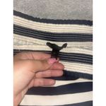 J.Crew Striped Off the Shoulder Shirt Dress Sz M Navy Blue White Smocked Photo 5