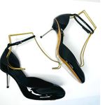 Sportmax Black Leather Mary Jane Pumps Size EU 37 Classic Heel Dress Shoes Photo 6