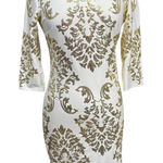 B Darlin White Sequin Dress Size 9/10 Long Sleeve Cocktail Photo 0