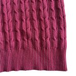 st. john's bay Burgundy Cable Knit Crew Neck Sweater Size L Preppy Layering Photo 3