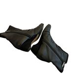 Taryn Rose  Black Low Wedge Leather Boots Booties Suede Ruched Size 36 5.5 Womens Photo 6