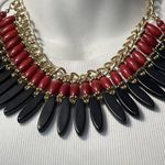 Tribal Bib Necklace Black/Red Women’s Red Photo 2