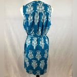 Loft  teal blue button front belted shirt dress size large NWT Photo 3
