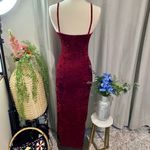 Wine Red Velvet Dress Size XS Photo 4