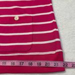 CHAPS NEW  Women’s XL Pink White Striped Button Up Cardigan Short Sleeve Cotton Photo 2