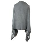 J.Crew Scarf Poncho Grey Cream Blanket Stripe One Size Fringe Wrap Gray Photo 2