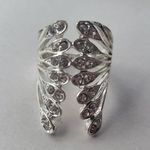Vintage Bat Wing Unbranded Statement Ring Silver Photo 2