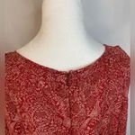 Liz Claiborne  Red Floral Paisley Maxi Dress Sleeveless Linen Blend Size 10 Photo 4