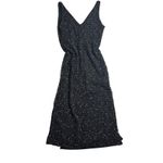 ZARA  Black Speckled Mesh Knit Midi Dress V-Neck Slip Lined – Size S Photo 1