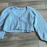 Nasty Gal  blue cropped cardigan sweater Photo 0