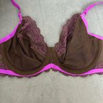 Wacoal  Embrace Lace Bra Size 34DD Brown Purple 65191 Unlined Underwire Photo 5