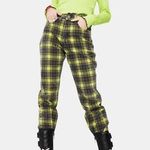 The Ragged Priest NWT Ragged Yellow and Black Plaid Jeans Sz 26 Photo 0