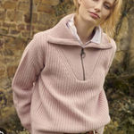 Barbour  Stavia Knit Rosewater Pink Zipper Sweater Size 4 Photo 0