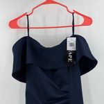 XScape Dress SZ 10 Ruffle Off The Shoulder Gown Evening Wedding Formal Navy NWT Photo 8