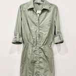 Monrow Organic Cotton Button Mini Shirt Dress Laurel Green Women's Size Small Photo 2