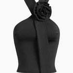 Rosette Black Halter Top Photo 0