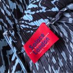 Solace London Blue Latia Animal Print High Neck Plisse Top US 4 Photo 11