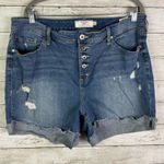Torrid Distressed Blue Jean Shorts Photo 0