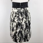 Carmen Marc Valvo  Pleated Cocktail Party Halter Dress Black White Beaded Size 4 Photo 8