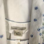 Laura Ashley  Nightgown Robe Set Womens M/L White Cotton Floral Embroidered VTG Photo 5