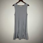Habitat Dress Womens Large Black White Stripe Sleeveless Gathered Shift Casual L Photo 5