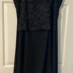 Black wedding dress‎ with lace bodice and chiffon skirt and straps Size XL Photo 7