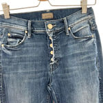 MOTHER Denim The Fly Cut Stunner Fray Jeans in Moon Dark Wash Size 25 Blue Photo 3
