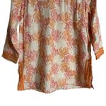 J.Jill Coral Reef Print Linen 3/4 Sleeve Coastal Beach Resort Tunic Top Size XS Photo 3