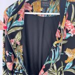 Forever 21  Tiger Floral Bomber Jacket Black Zip Front Size Medium Photo 4
