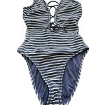 Robin Piccone 4 Sailor Lace UP Front Plunge One-Piece swimsuit Photo 2