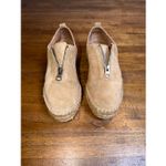 Eric Michael   Taupe Leather Serena Espadrille Shoe with Top Zipper Photo 3