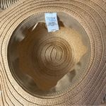 Time and Tru Straw Brim Hat One Size Vacation Resortwear Holiday Coconut Girl Brown Photo 7