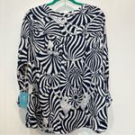 Caribbean Joe NWT  Navy & White Seashell Print Blouse Size 2X Photo 4