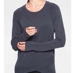 Athleta Criss Cross Serenity Sweatshirt Crewneck Navy Blue Photo 0