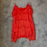 Red Fringe Top/Mini Dress SIZE XL Photo 3