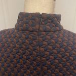Tuckernuck Navy & Brown Geometric Print Quilted Mock Neck Dress, NWT Blue Size XS Photo 3