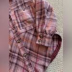 Anthropologie Women's Hudson Plaid Shirt Jacket Shacket Size Small Purple Pink Photo 4