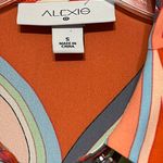 Alexis Abstract Puff Sleeve Button Front Chiffon Maxi Dress w/Waist Tie Small Photo 10