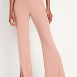 Old Navy High-Waisted Rib-Knit Split Flare Pink Lounge Pants Medium 31” Inseam Photo 0