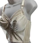 Vintage Fit n Slim Custom Maid Longline Bra 34B Ivory Pinup Rockbilly Tan Size undefined Photo 1