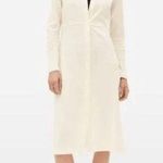 Everlane NWT  Luxe Cotton Long Sleeve Button Front Dress Medium Cream colored Photo 0